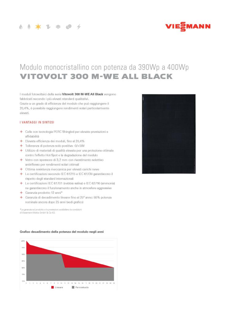 Modulo monocristallino con potenza da 390Wp a 400Wp