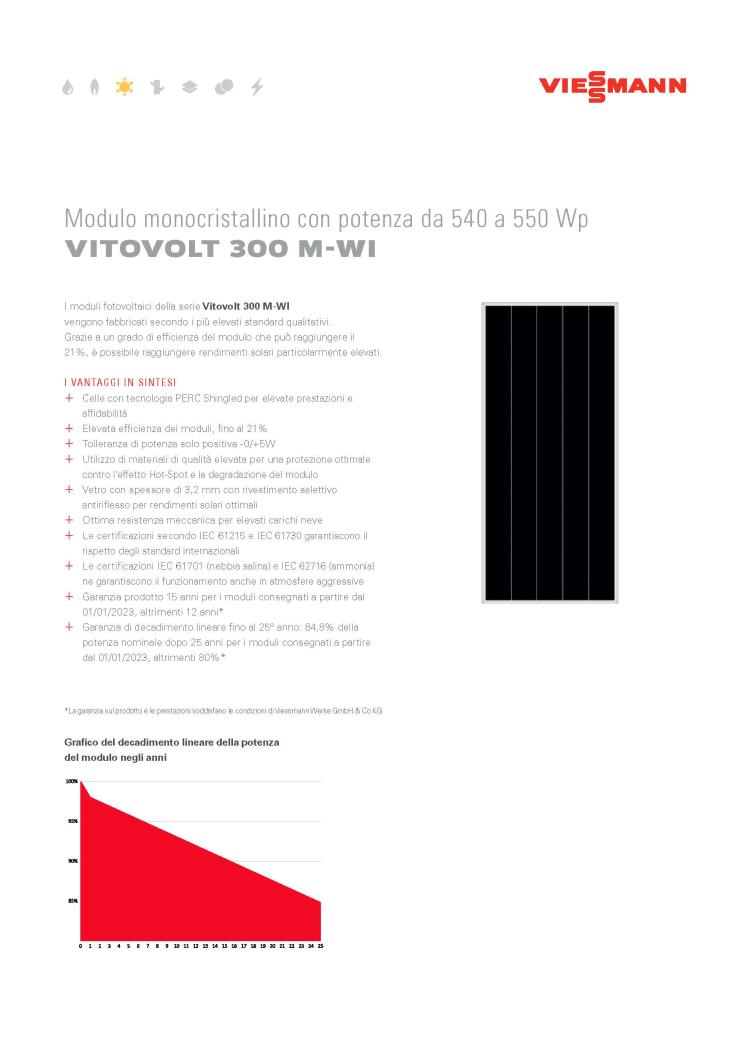 Modulo monocristallino con potenza da 540 a 550 Wp